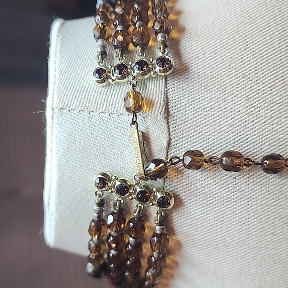 Vintage W. GERMANY 4 Strand Glass Bead Necklace - Picture 3 of 8